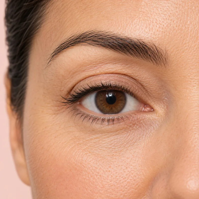 Illustration of an upper eyelid: before