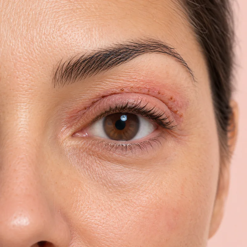 Illustration of an upper eyelid: days 2–4